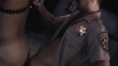 Nasty cop has his own private slave to use his ass for his hard prick