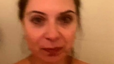 Australian brunette amateurs pussy showering