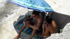 Beach voyeur captures public sex